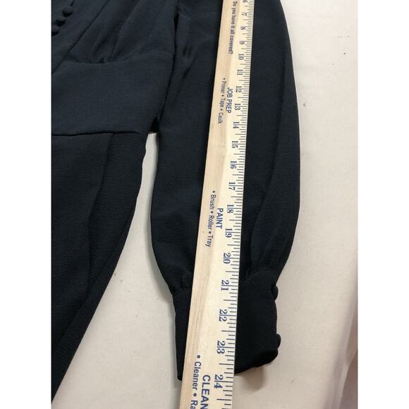 Eva Mendes Overall Jumpsuit Size 2 Long Sleeve Black Y2K Fairy Core Barbiecore - Picture 12 of 12